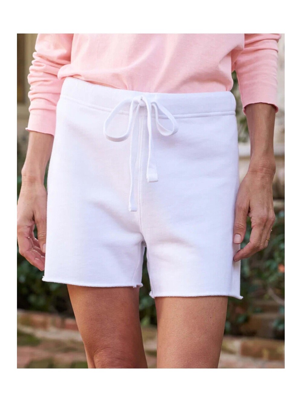 FRANK & EILEEN Women’s Favorite Triple Fleece Sweat Shorts In Pearl White-Medium
